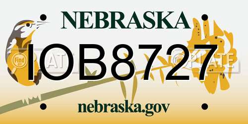IOB8727 Nebraska License Plate