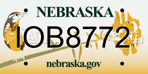 IOB8772 Nebraska License Plate