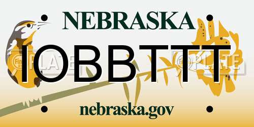 IOBBTTT Nebraska License Plate