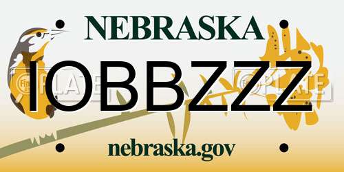 IOBBZZZ Nebraska License Plate