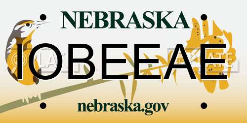 IOBEEAE Nebraska License Plate