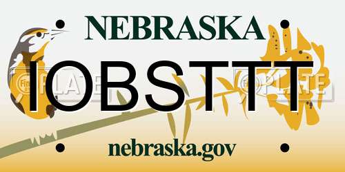 IOBSTTT Nebraska License Plate