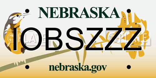 IOBSZZZ Nebraska License Plate