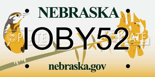 IOBY52 Nebraska License Plate