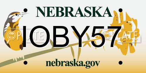 IOBY57 Nebraska License Plate