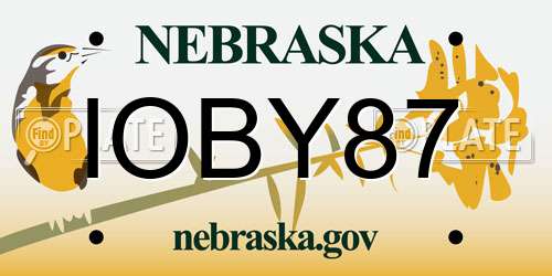 IOBY87 Nebraska License Plate