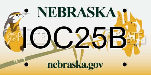 IOC25B Nebraska License Plate