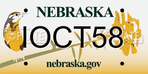 IOCT58 Nebraska License Plate