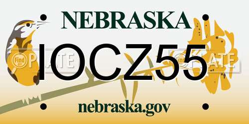 IOCZ55 Nebraska License Plate