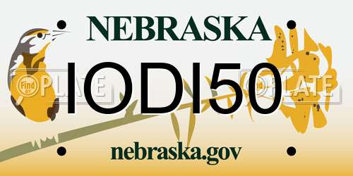 IODI50 Nebraska License Plate