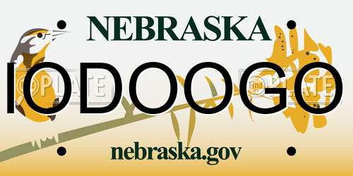 IODOOGO Nebraska License Plate