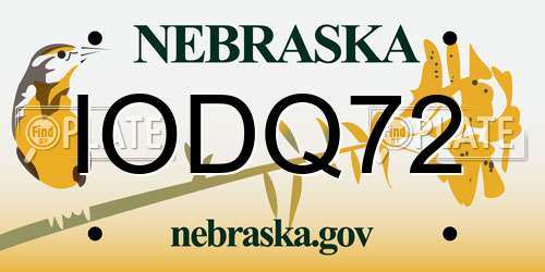 IODQ72 Nebraska License Plate