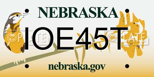 IOE45T Nebraska License Plate