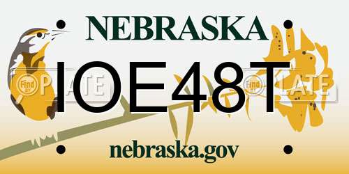 IOE48T Nebraska License Plate