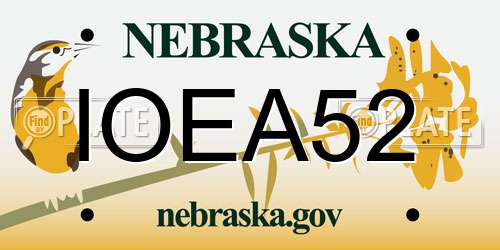 IOEA52 Nebraska License Plate