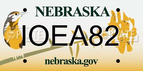 IOEA82 Nebraska License Plate