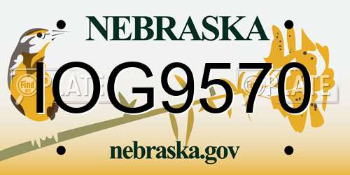 IOG9570 Nebraska License Plate