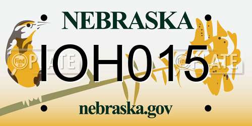 IOH015 Nebraska License Plate
