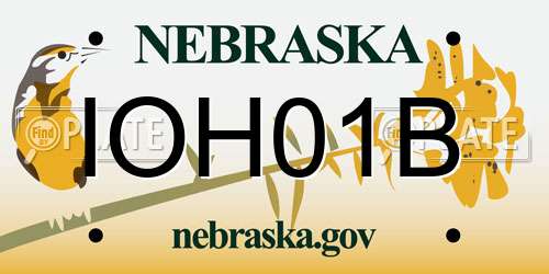 IOH01B Nebraska License Plate