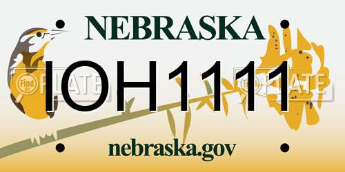 IOH1111 Nebraska License Plate