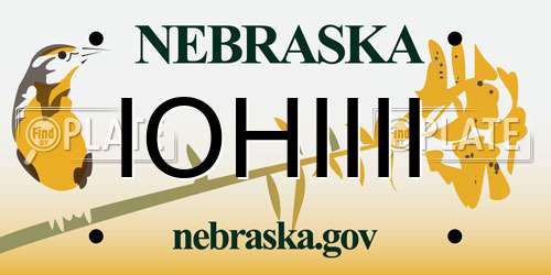 IOHIIII Nebraska License Plate