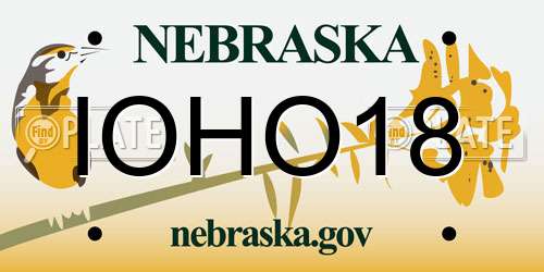 IOHO18 Nebraska License Plate