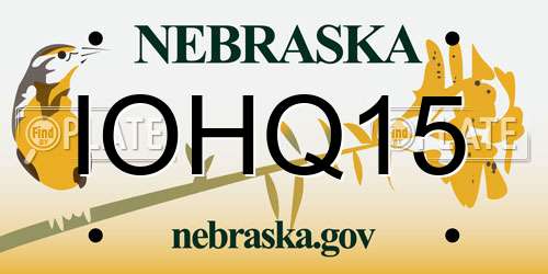 IOHQ15 Nebraska License Plate