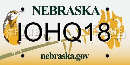 IOHQ18 Nebraska License Plate