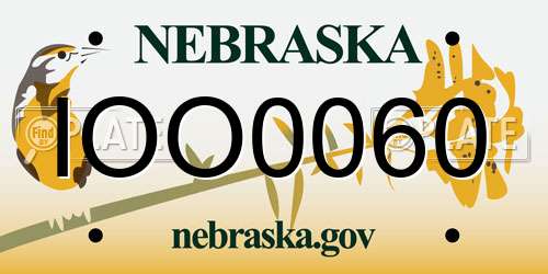 IOO0060 Nebraska License Plate