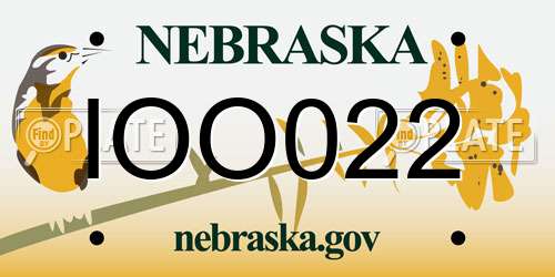 IOO022 Nebraska License Plate