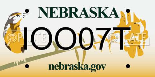 IOO07T Nebraska License Plate