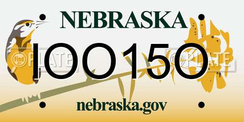 IOO15O Nebraska License Plate