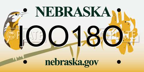 IOO18O Nebraska License Plate