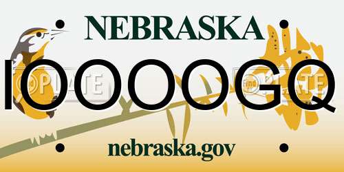 IOOOOGQ Nebraska License Plate