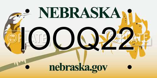 IOOQ22 Nebraska License Plate