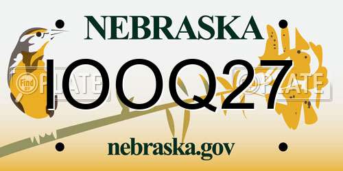 IOOQ27 Nebraska License Plate