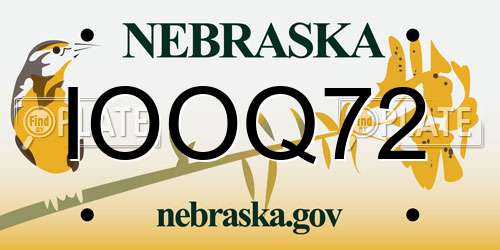 IOOQ72 Nebraska License Plate