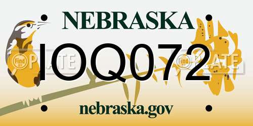 IOQ072 Nebraska License Plate