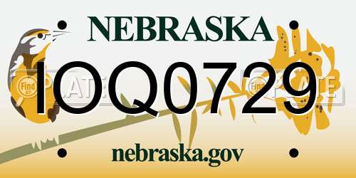 IOQ0729 Nebraska License Plate