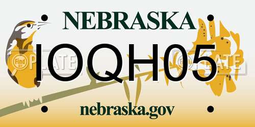 IOQH05 Nebraska License Plate