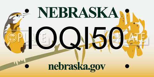 IOQI50 Nebraska License Plate