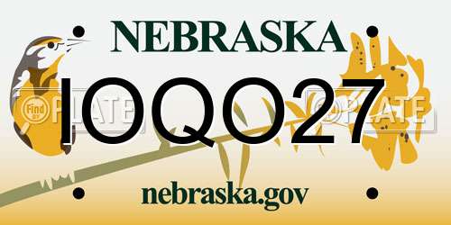 IOQO27 Nebraska License Plate