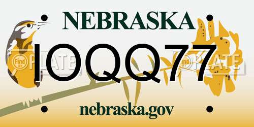 IOQQ77 Nebraska License Plate
