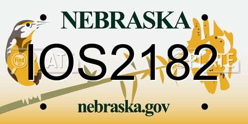 IOS2182 Nebraska License Plate