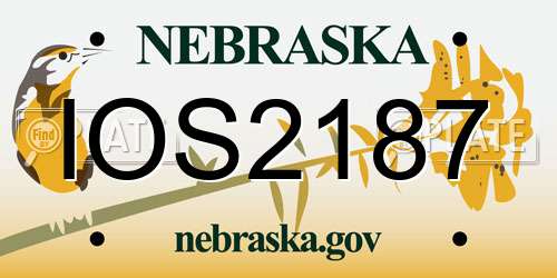 IOS2187 Nebraska License Plate