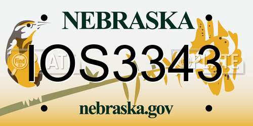 IOS3343 Nebraska License Plate