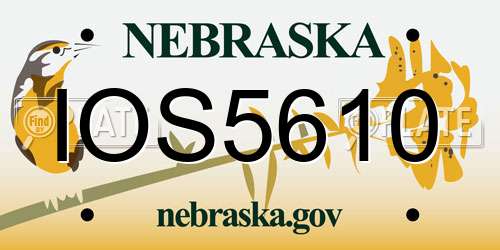 IOS5610 Nebraska License Plate
