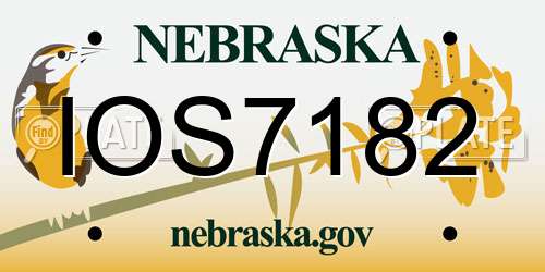 IOS7182 Nebraska License Plate