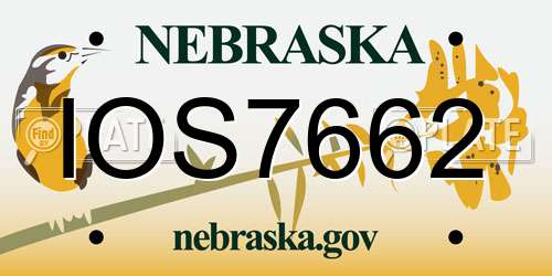 IOS7662 Nebraska License Plate