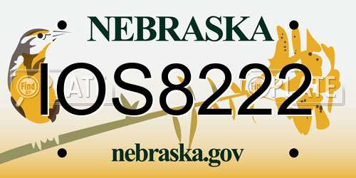 IOS8222 Nebraska License Plate
